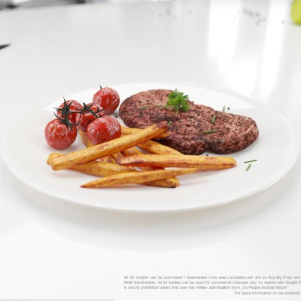 مدل سه بعدی استیک  - دانلود مدل سه بعدی استیک  - آبجکت سه بعدی استیک  - دانلود آبجکت استیک  - دانلود مدل سه بعدی fbx - دانلود مدل سه بعدی obj -Steak 3d model - Steak 3d Object - Steak OBJ 3d models - Steak FBX 3d Models - سیب زمینی - گوجه - fast food